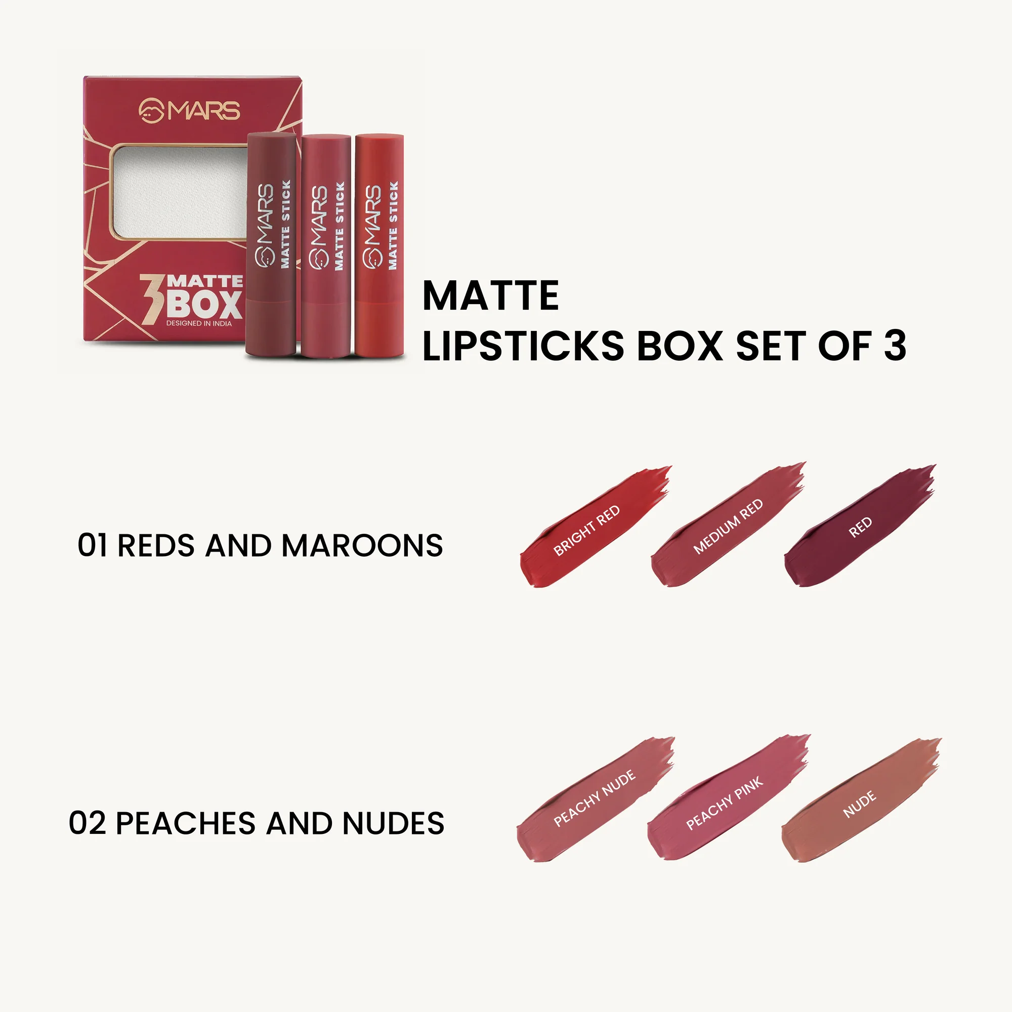 Matte Lipsticks Box  Set of 3