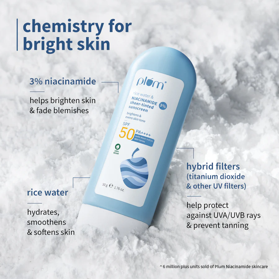 3% Niacinamide & Rice Water SPF 50 Sheer-Tinted Sunscreen