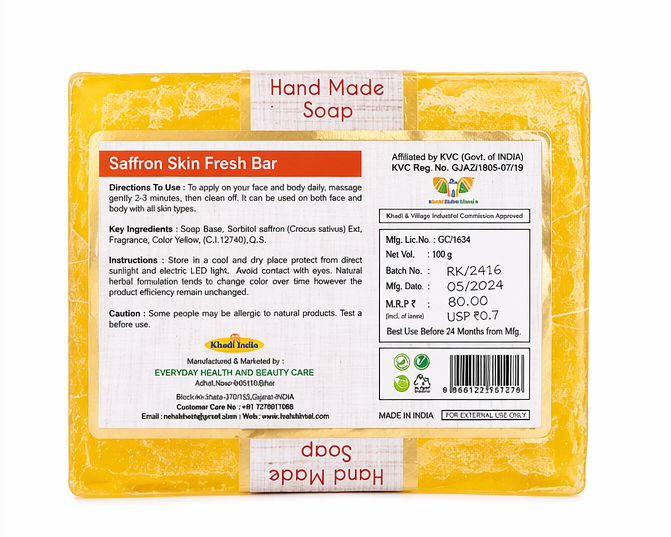 Rushi Khadi Herbal Saffron Skin Fresh Bar