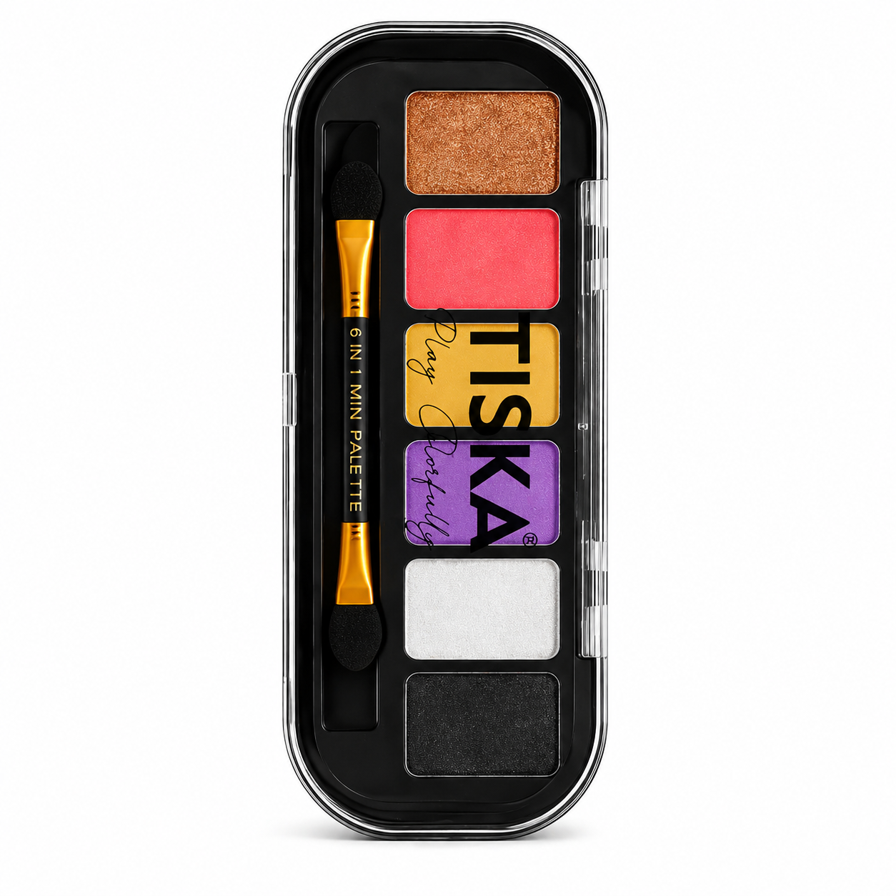 TISKA Play Colorfully Make-Up Palette – 6 in 1 Face & Eye Palette with Brush