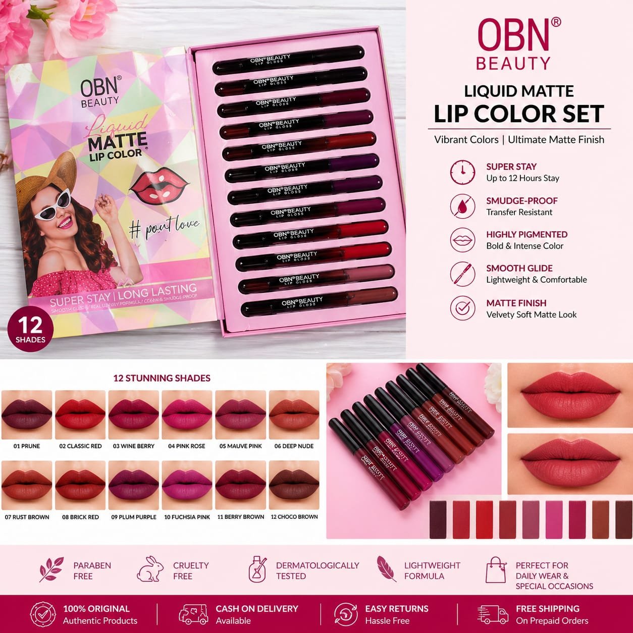 OBN long stay matte lip color