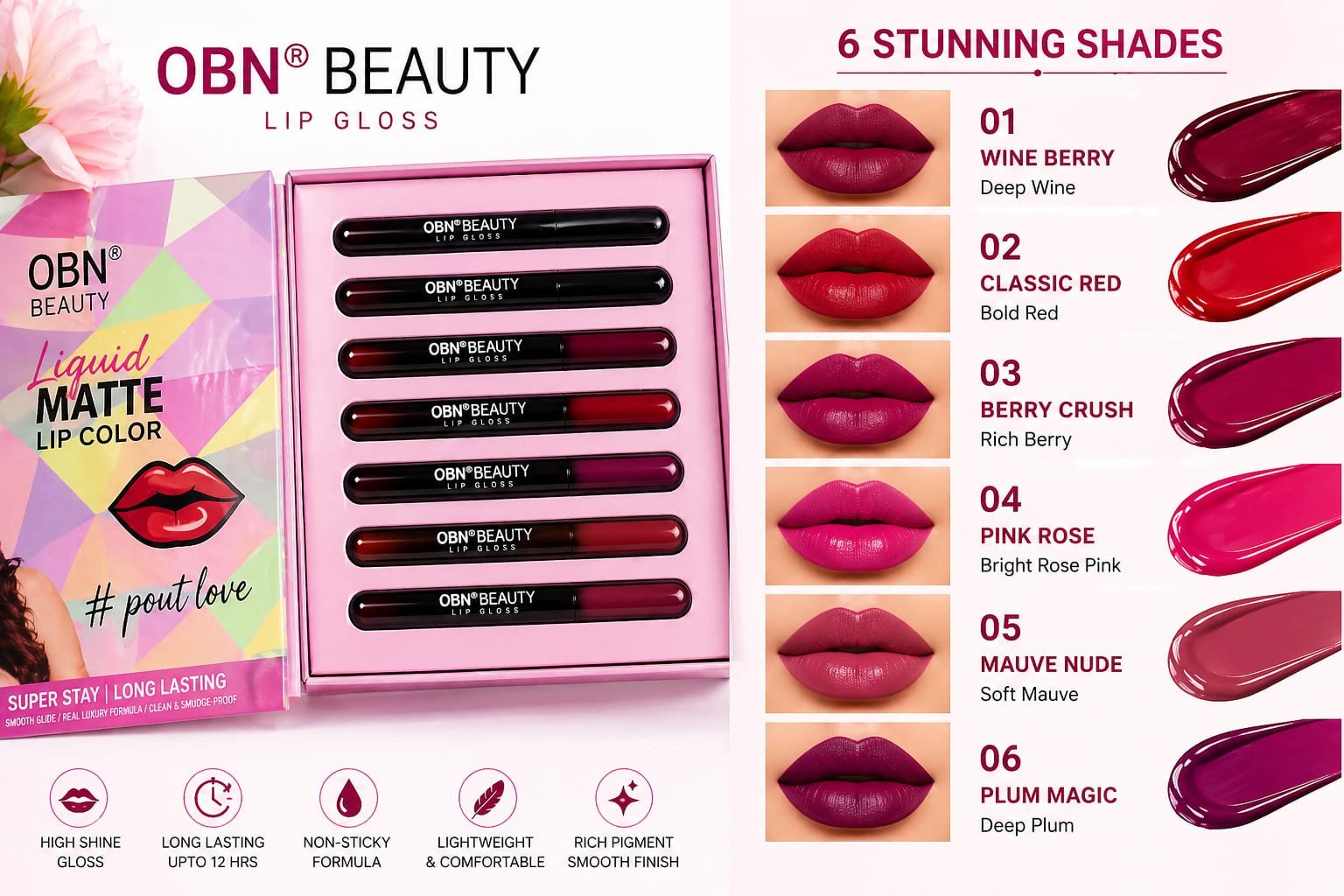 OBN long stay matte lip color