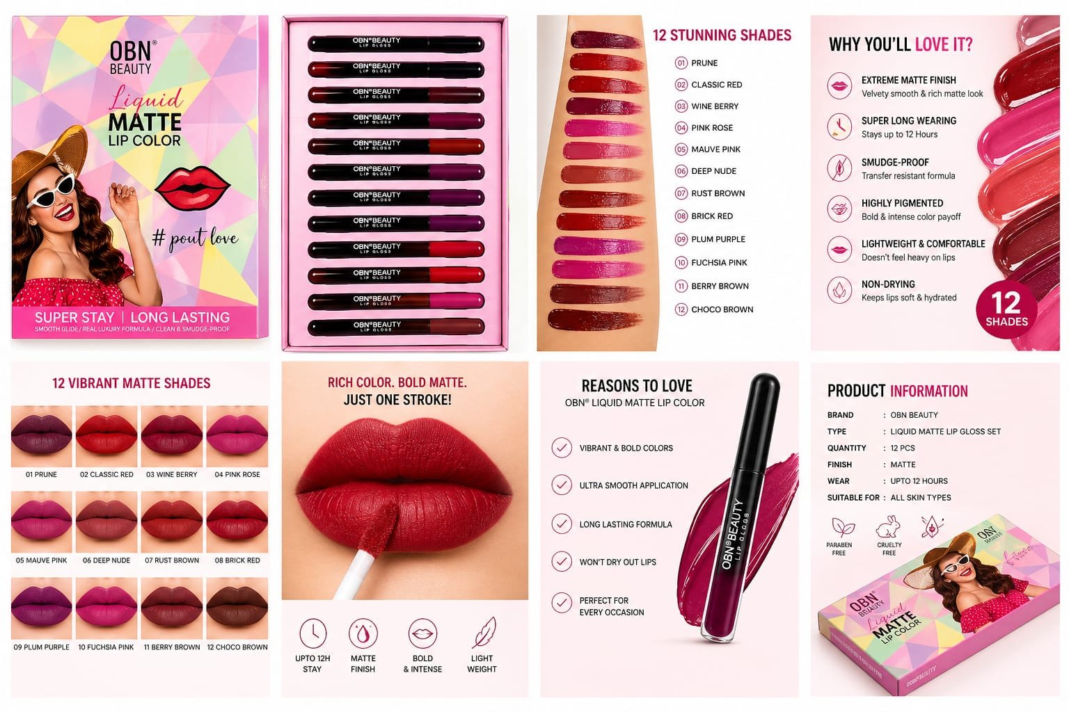 OBN long stay matte lip color