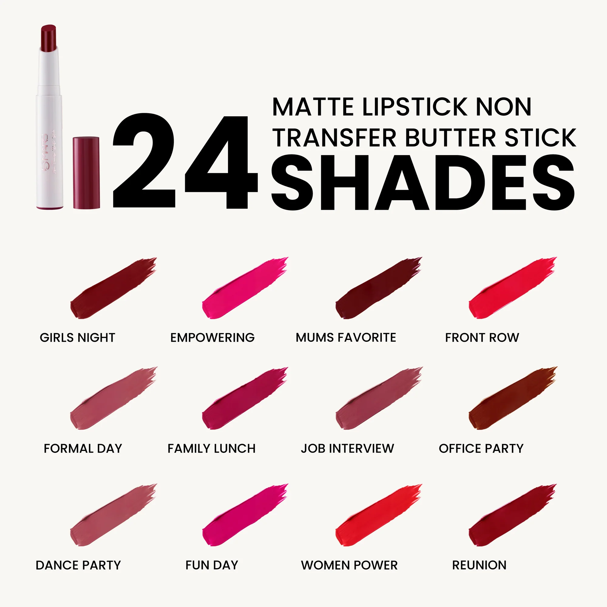 Matte Lipstick  Non Transfer Butter Stick